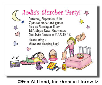 Girls Birthday Party Themes on Slumber Party   Party Invitations