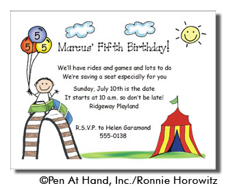 Circus Birthday Party Ideas on Carnival Theme   Personalized Party Invitations By The Personal Note