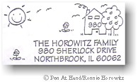 Stamp 2 - Available with house/tree, house/palm tree or apt. building