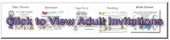 Click to View All Our Adult Party Theme Invitations