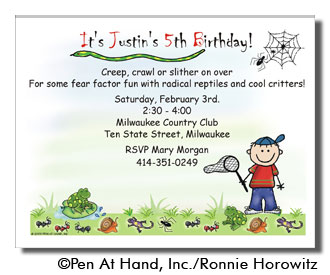Design Your Own Kids Party Invitation - Critters - Creative Stick