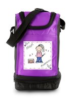 Insulated Lunch Sack with velcro or zippered top closure.