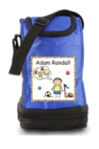 Insulated Lunch Sack with velcro or zippered top closure.