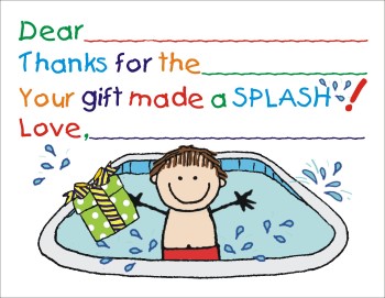 Children Pool Party Fill-in Birthday Thank You Cards
